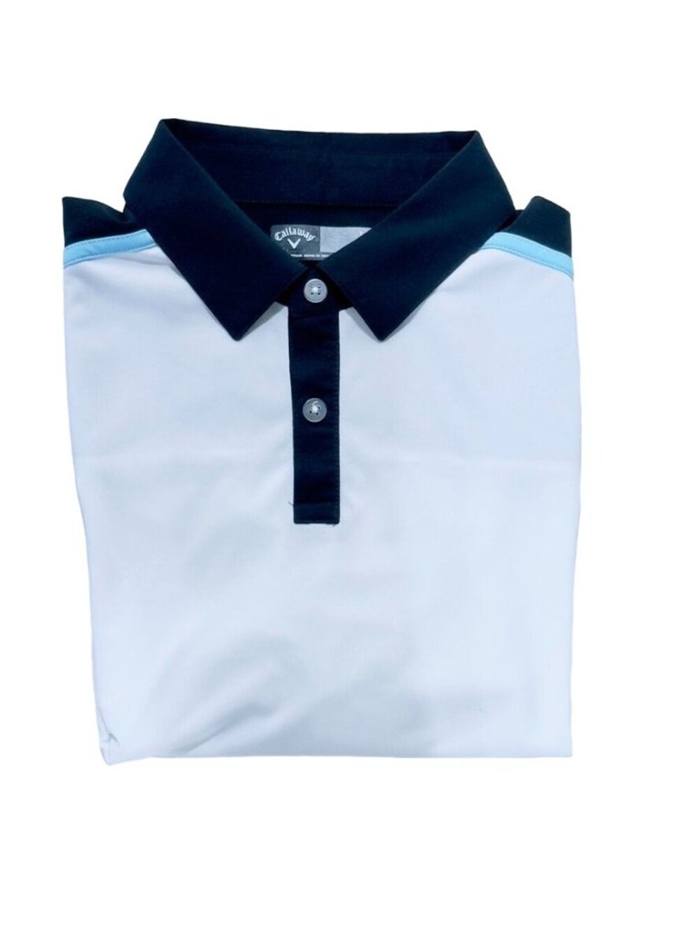 CALLAWAY Mens Short Sleeve Performance Polo Shirt Color-block Pattern Polyester - Picture 8 of 8